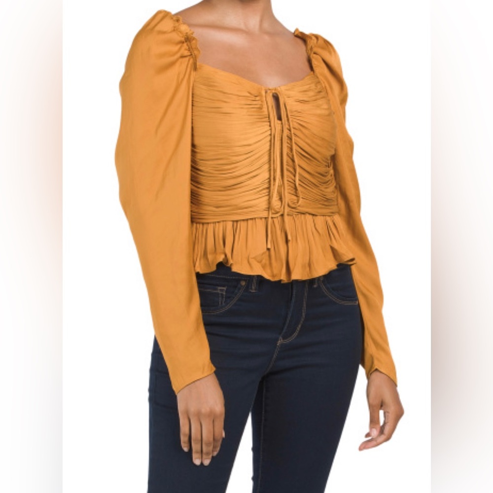 HOUSE OF HARLOW | Satin Ruched Top | Size XS